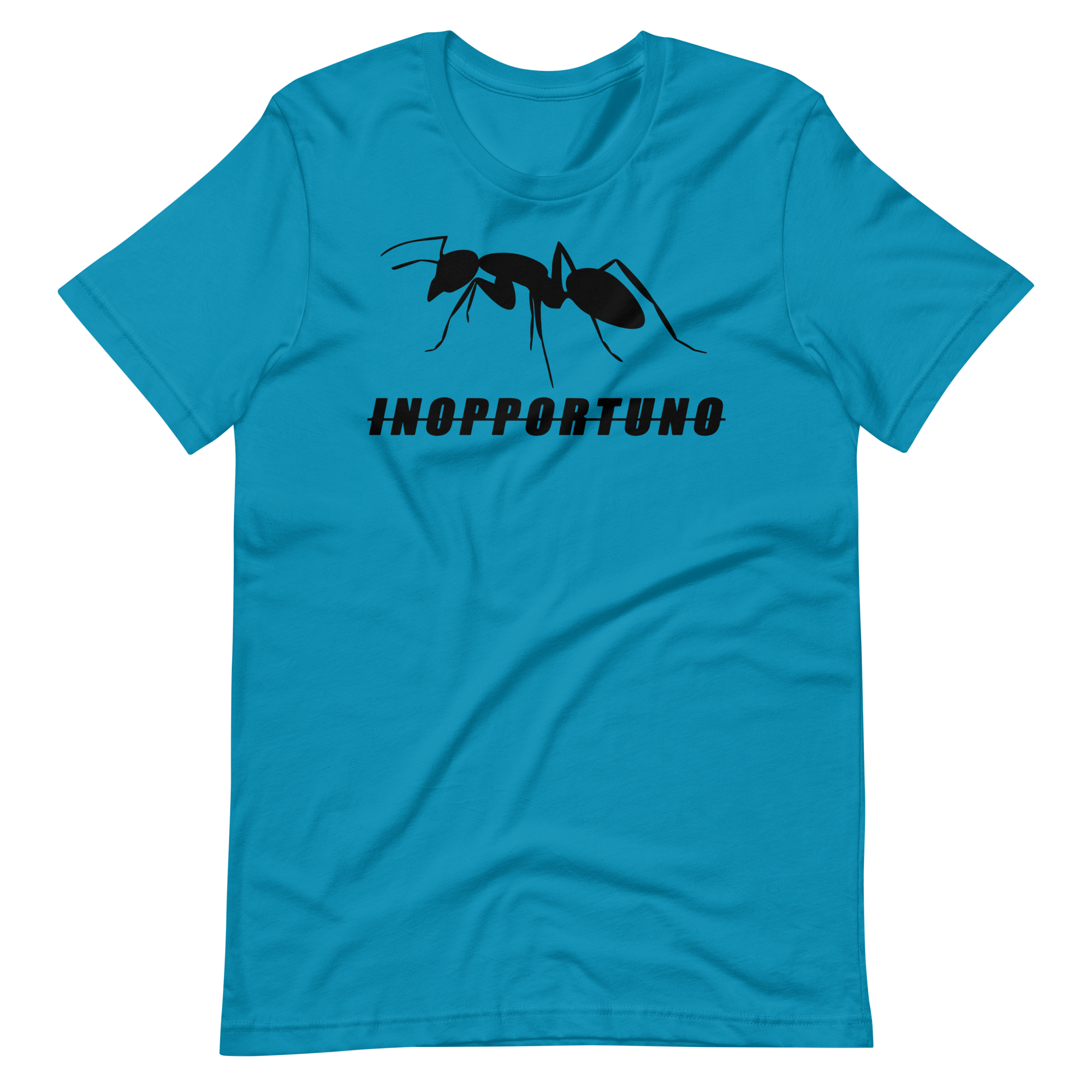 T-SHIRT INOPPORTUNO SKY BLUE – BLACK LOGO