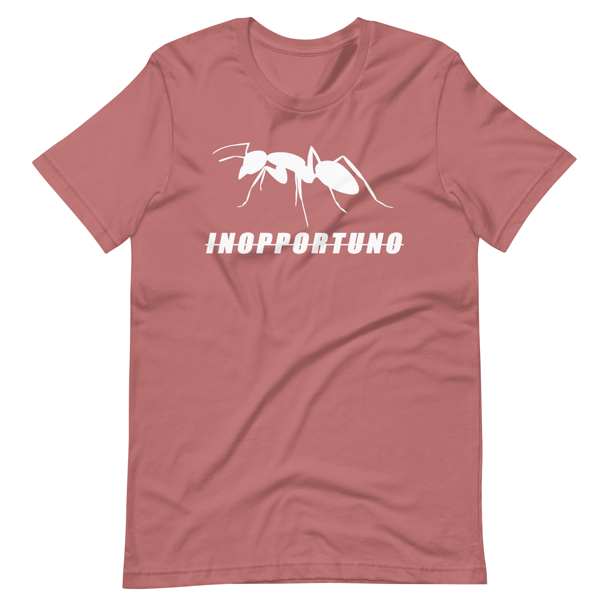 T-SHIRT INOPPORTUNO MAUVE – WHITE LOGO